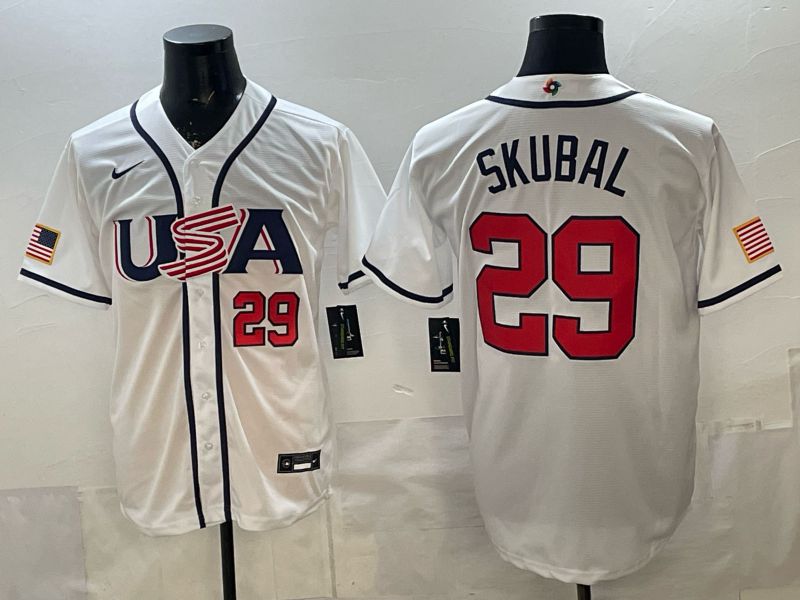 Men 2026 World Cub USA #29 Raleigh White Game Nike MLB Jersey style 0014